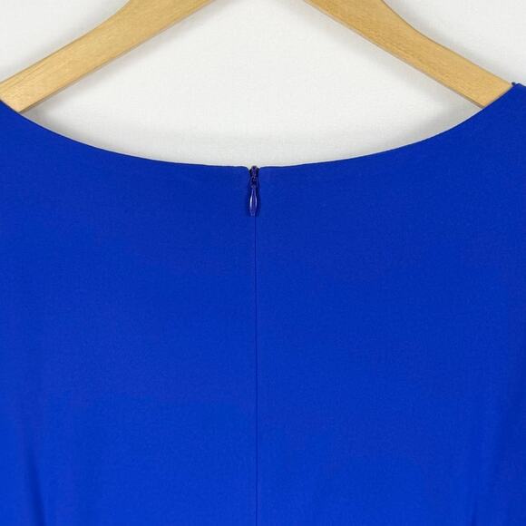 Eliza J Women’s Jersey Knit Drape Knot Front Dress Size 16 Cobalt Blue - Picture 9 of 14